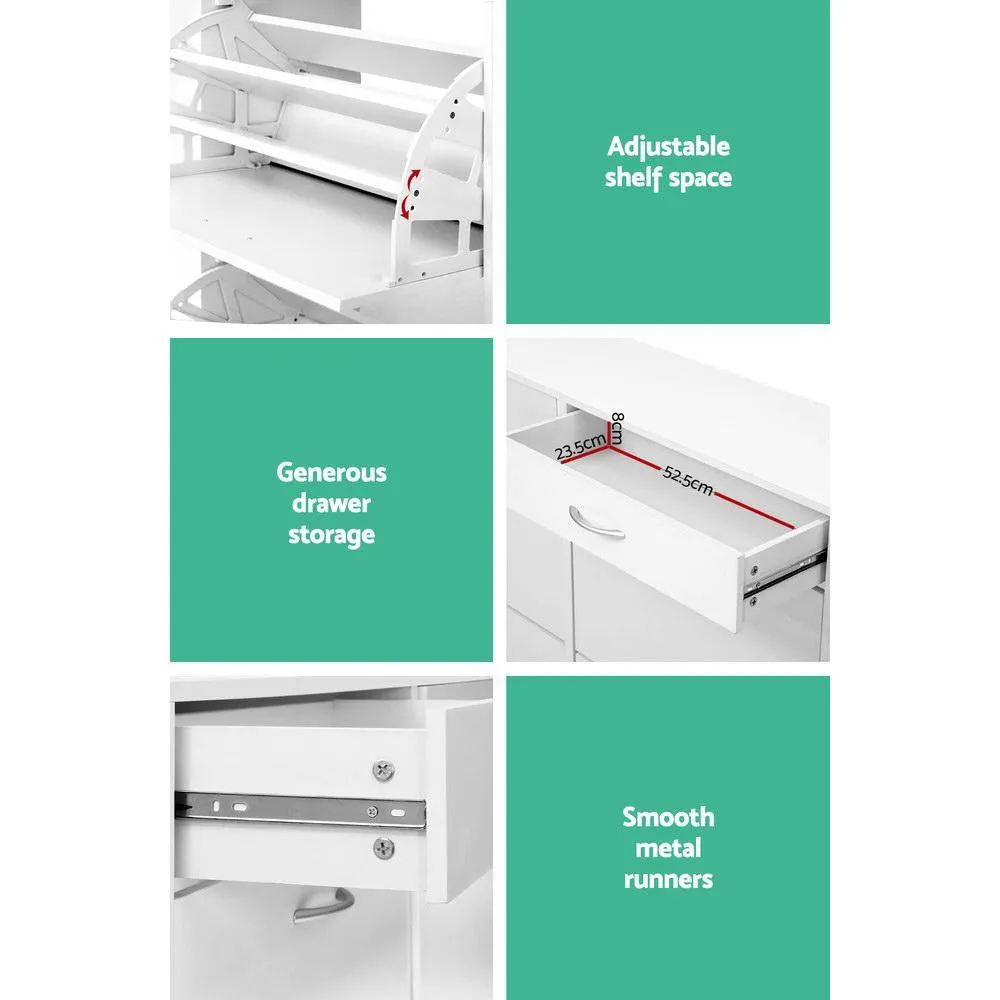 36 Pair Shoe Cabinet Storage Shelf Drawer Cupboard