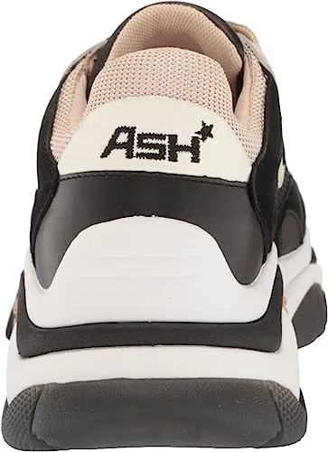 Ash Addict Black Pristine Eggnug Patterned Lace Up Chunky Fashion Sneakers