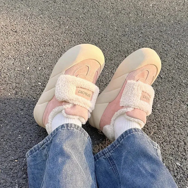 binfenxie  -  Fashion Casual Warm Cotton Shoes for Women Winter New Designer Fleecing Women's Vulcanize Shoes Pink Platform Board Shoe Ladies
