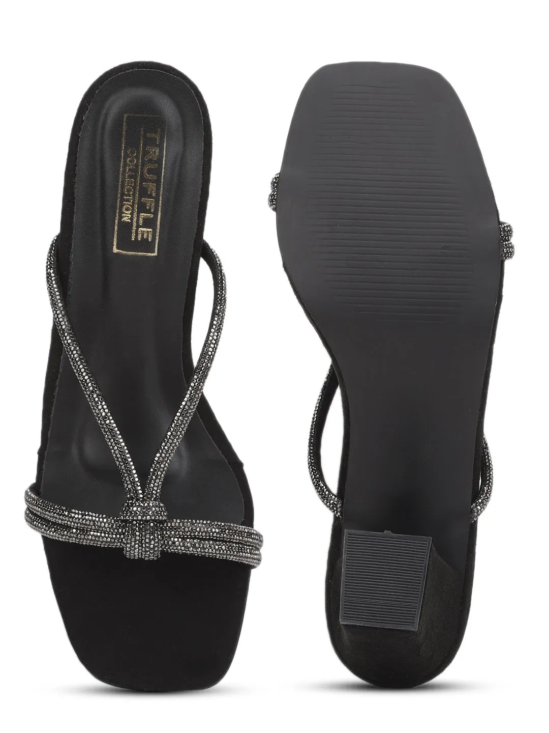 Black Suede Block Sandals (TC-REN-N-1142-BLK)