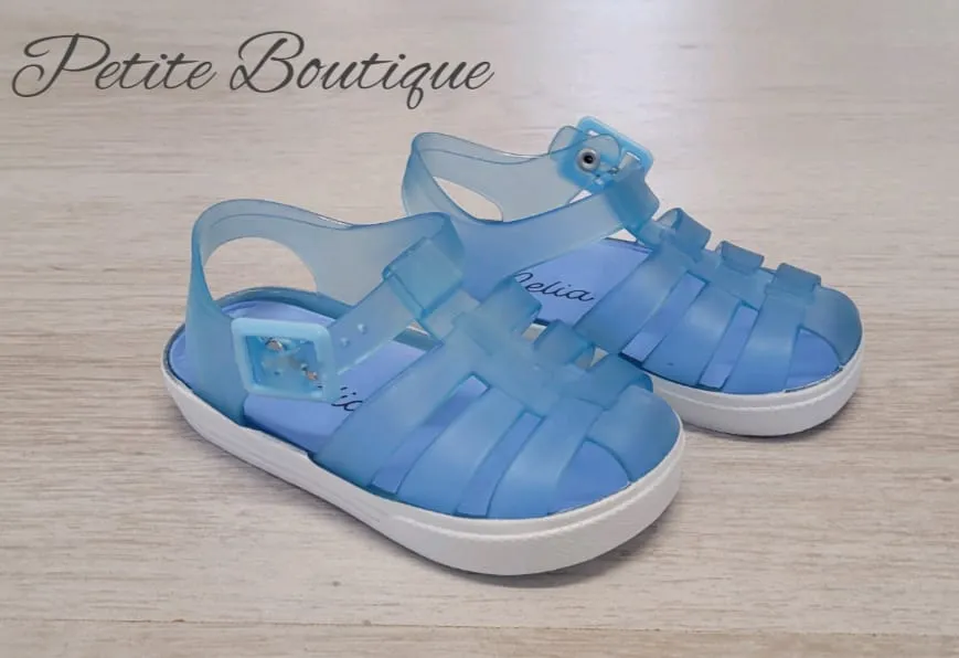Blue jelly sandals