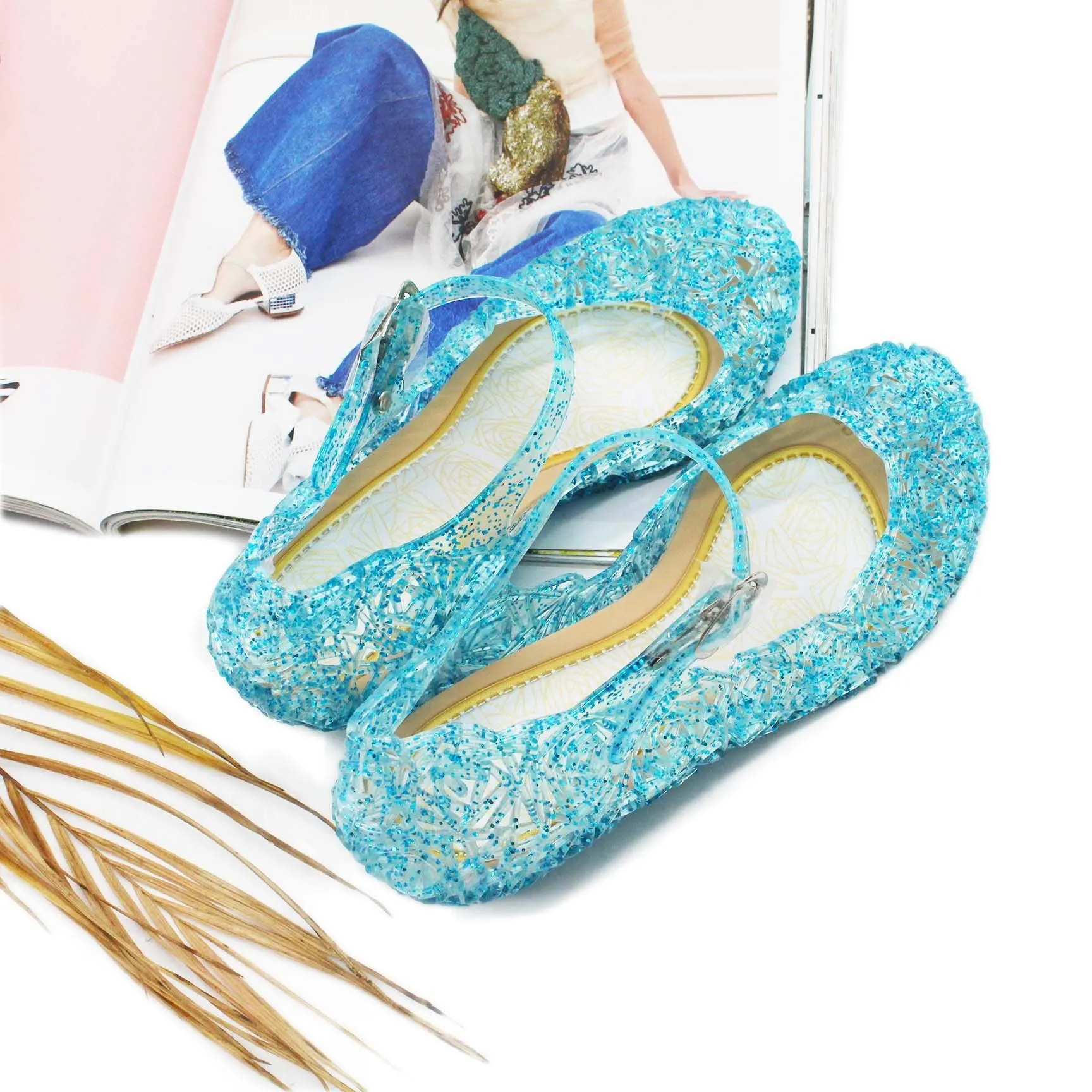 Floral Pattern Jelly Flats