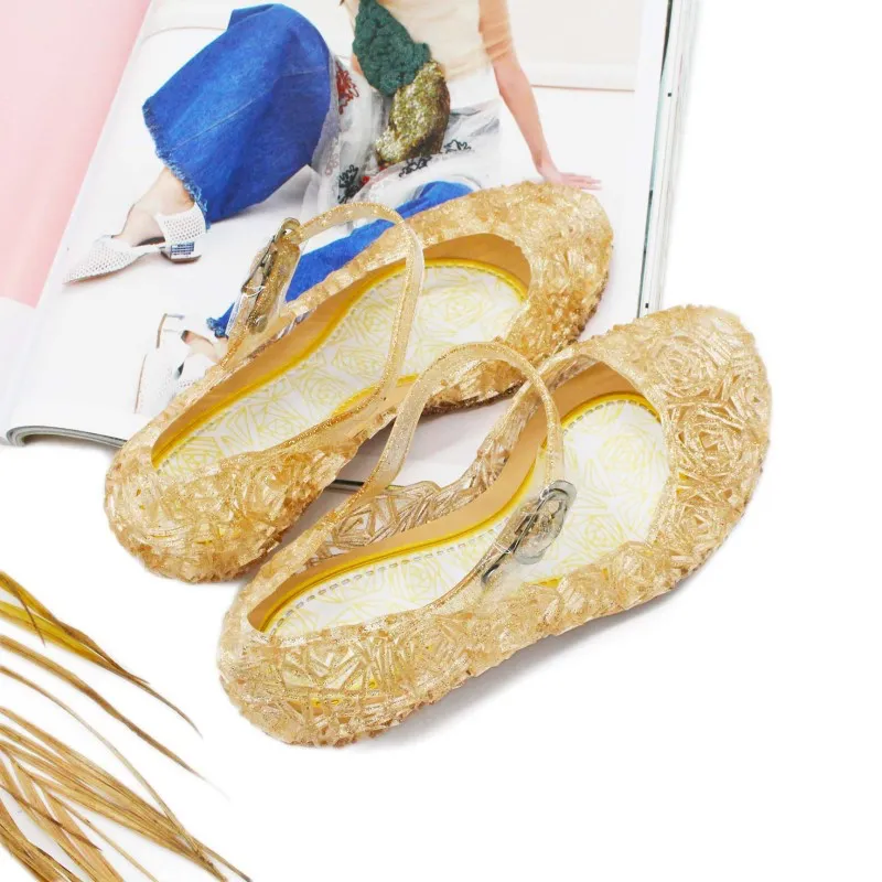 Floral Pattern Jelly Flats