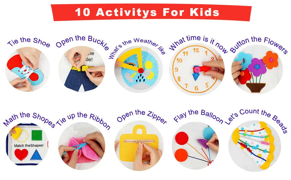 Jollybaby My Quiet Book 3D Montessori Activity Book