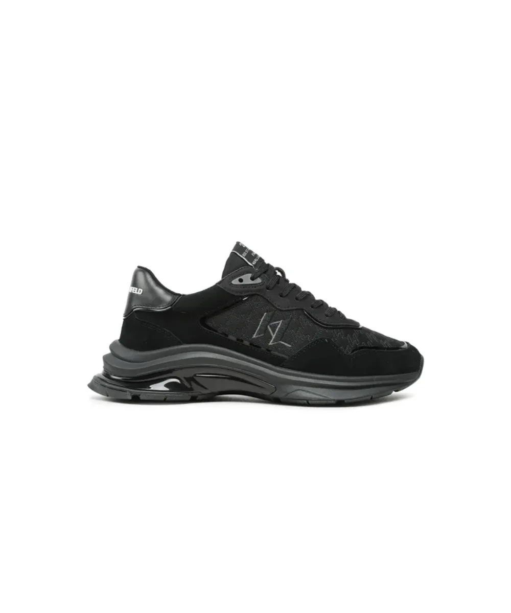 KARL LAGERFELD LUX FINESSE MONOGRAM KC LO TRAINERS IN BLACK