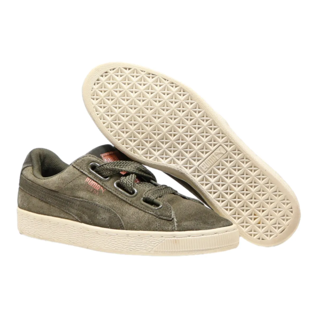 PUMA Sneaker Trainers Green Canvas Womens UK 6
