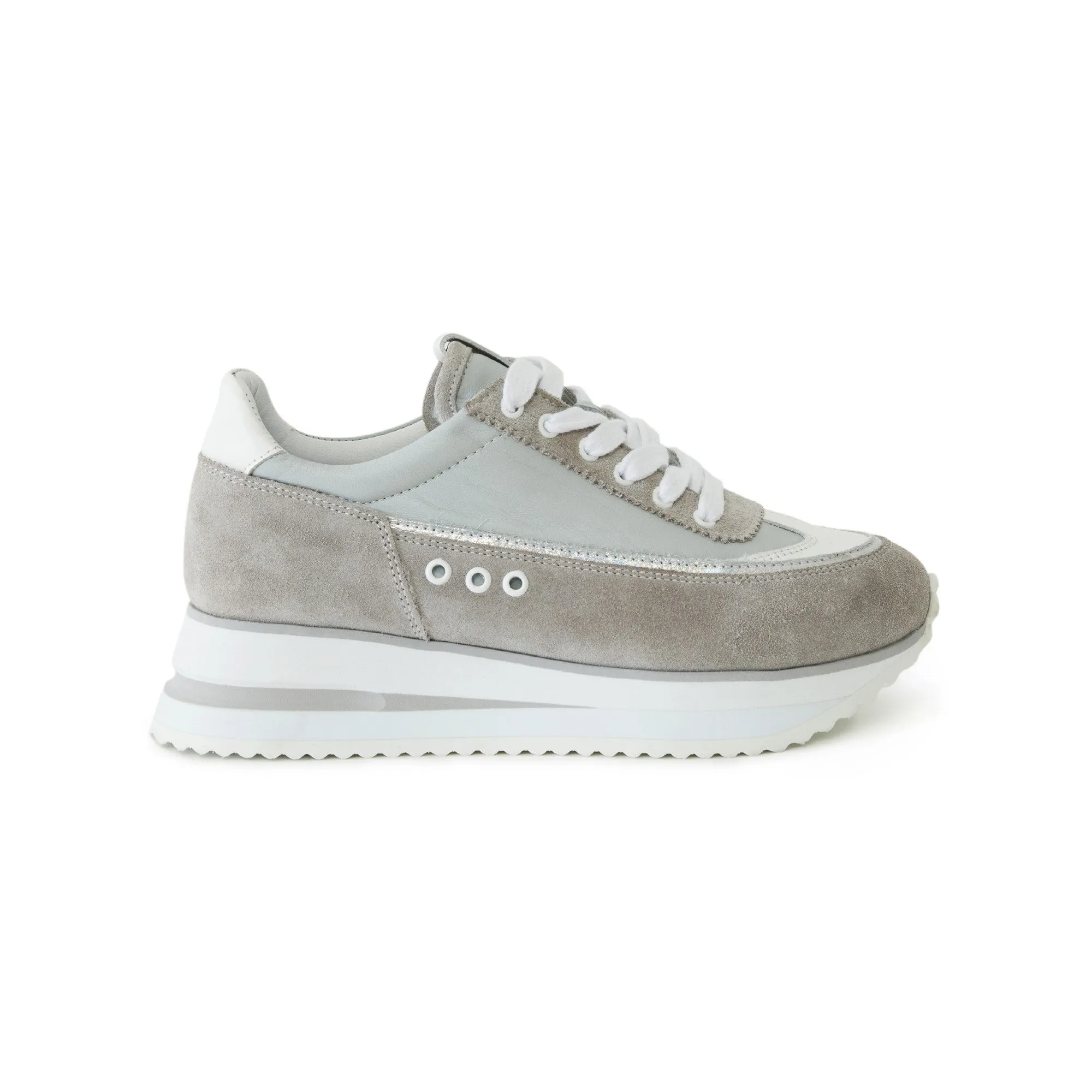 Women's Suede Calf Leather Handmade Sneakers W5014