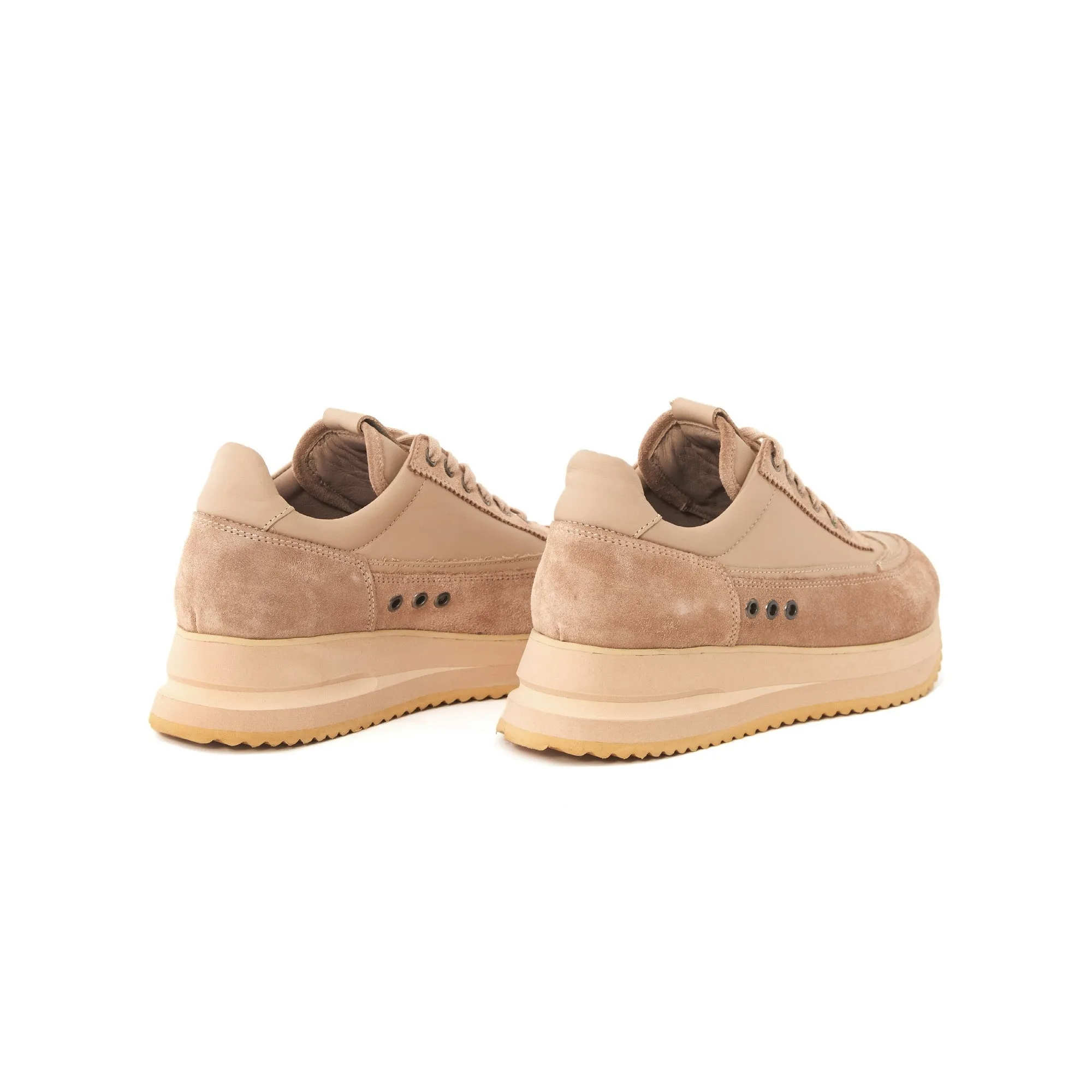 Women's Suede Calf Leather Handmade Sneakers W5014
