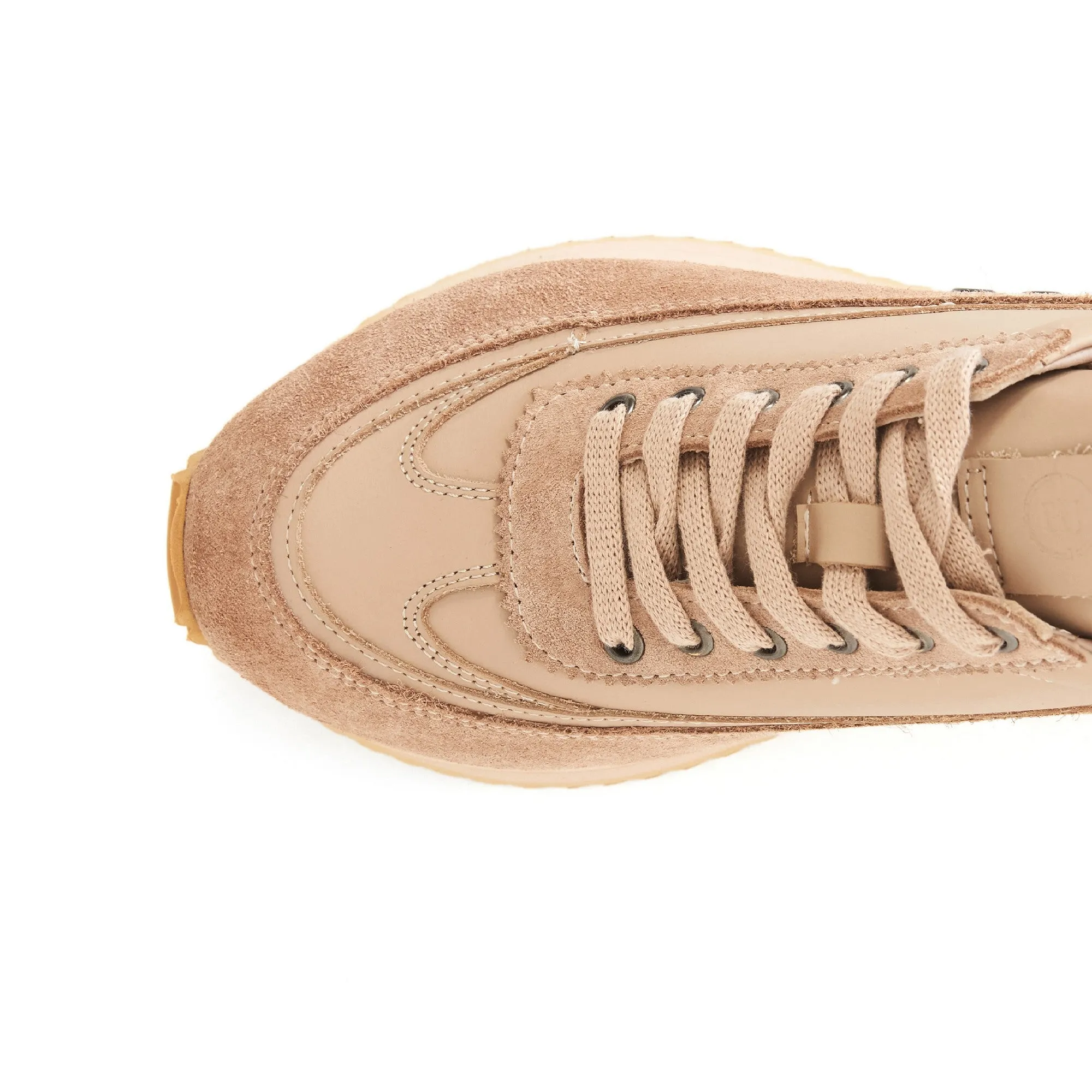 Women's Suede Calf Leather Handmade Sneakers W5014