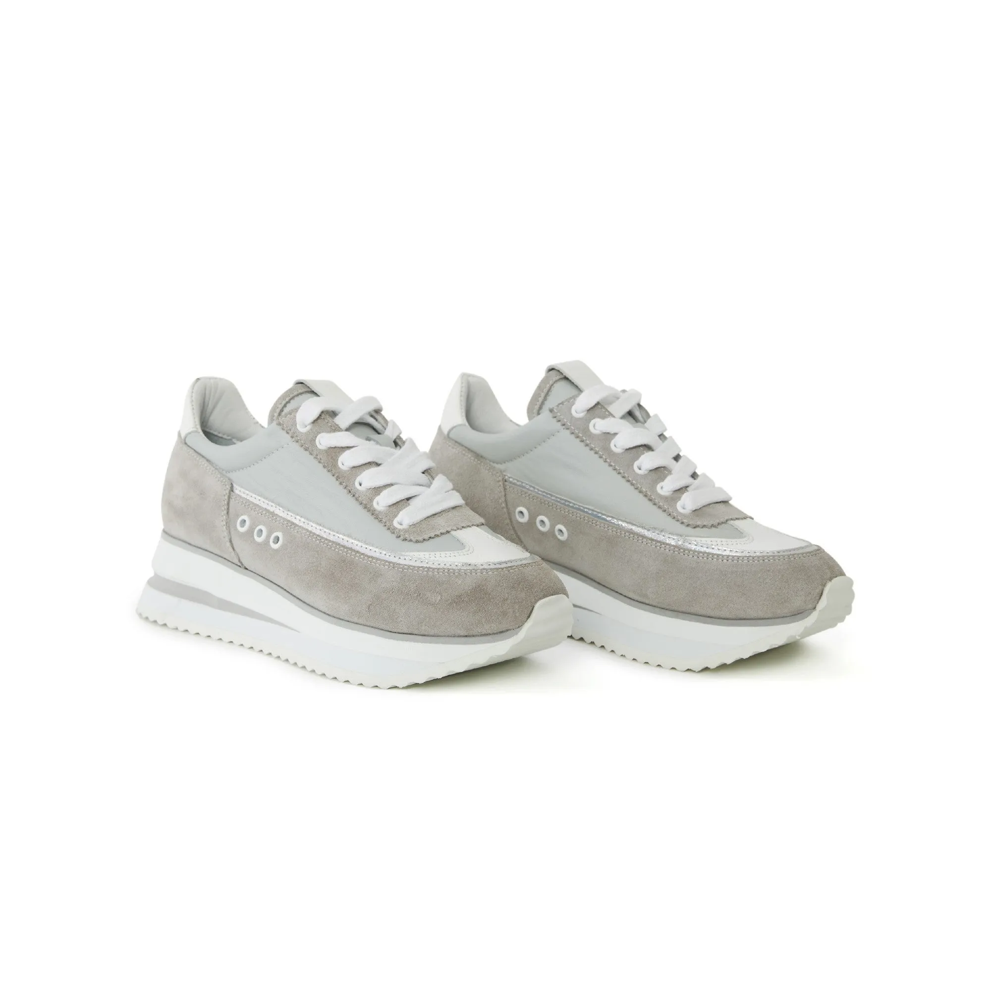 Women's Suede Calf Leather Handmade Sneakers W5014